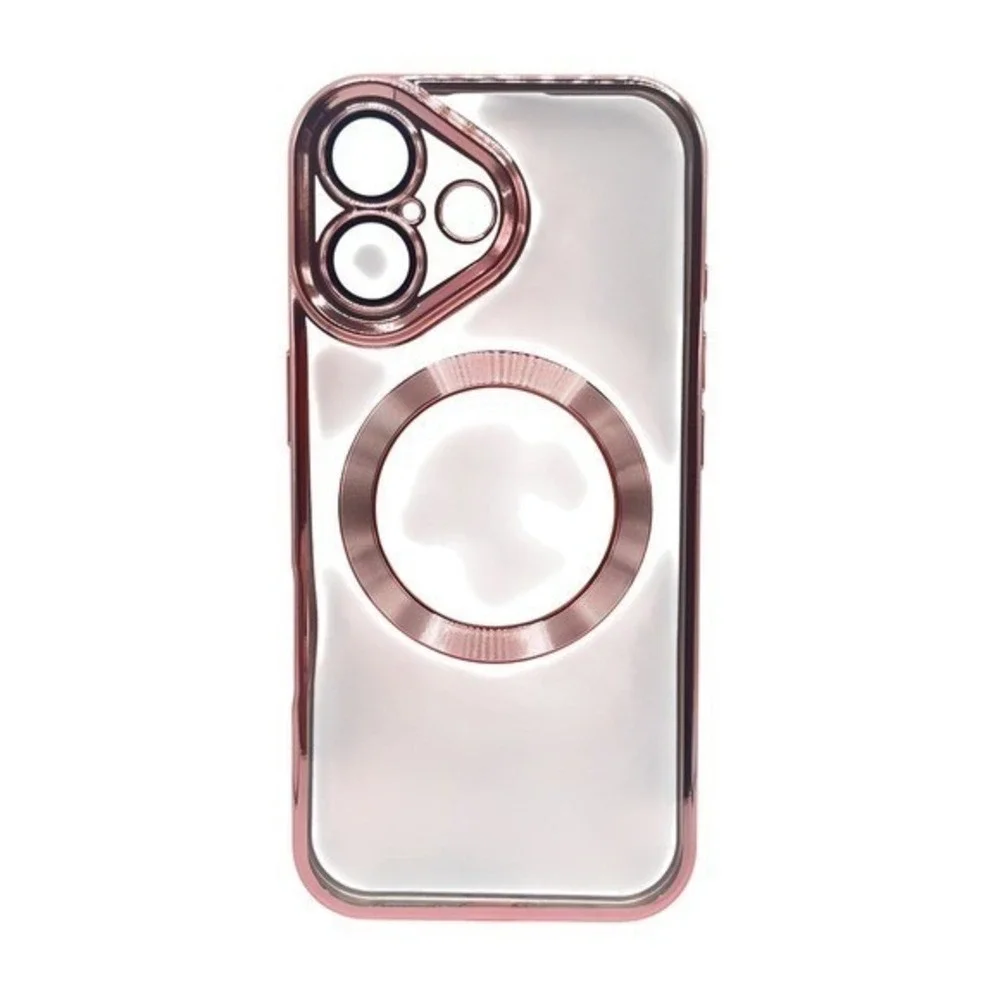 iPhone 17 Clear Protective Case‎ Pink Metallic Trim NEW